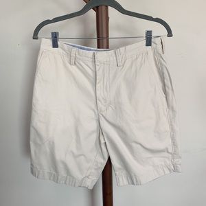 J. CREW FACTORY Gramercy Flat Front Chino Khaki Shorts Cream Size 31 100% Cotton